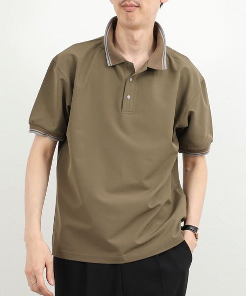 NOLLEY’S（ノーリーズ）の「【TAION/タイオン】NON DOWN BASIC JERSEY HARF SLEEVE POLO 26SS（ポロシャツ・メンズ・ダークカーキ/ダークネイビー/ブラック/オフホワイト/チャコールグレー・S/M/L/XL）」の8枚目の写真
