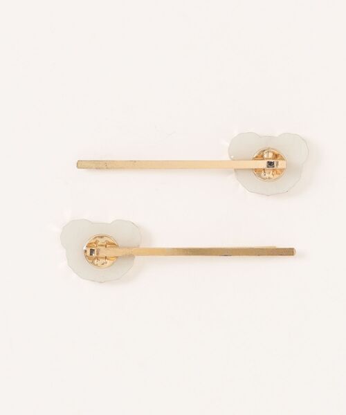 tone（トーン）の「【eto】くま ヘアピン 2個セット(MA)（シュシュ・レディース・ホワイト/イエロー/ブラック・FREE）」の4枚目の写真