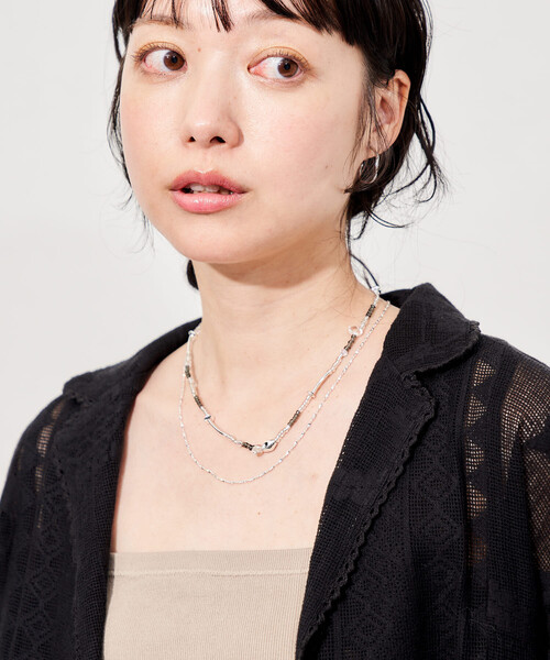 FREAK'S STORE(フリークスストア)の「2WAY ビーズ チェーンネックレス(ネックレス・レディース・グレー/ブラウン・ONE SIZE)」の7枚目の写真