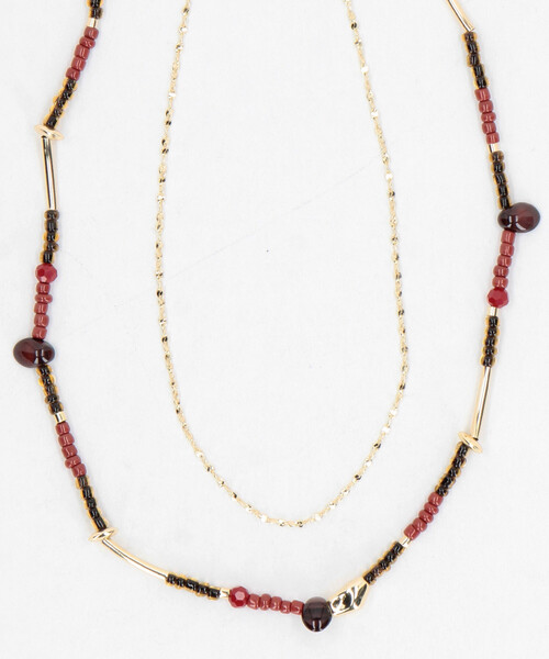 FREAK'S STORE(フリークスストア)の「2WAY ビーズ チェーンネックレス(ネックレス・レディース・グレー/ブラウン・ONE SIZE)」の13枚目の写真