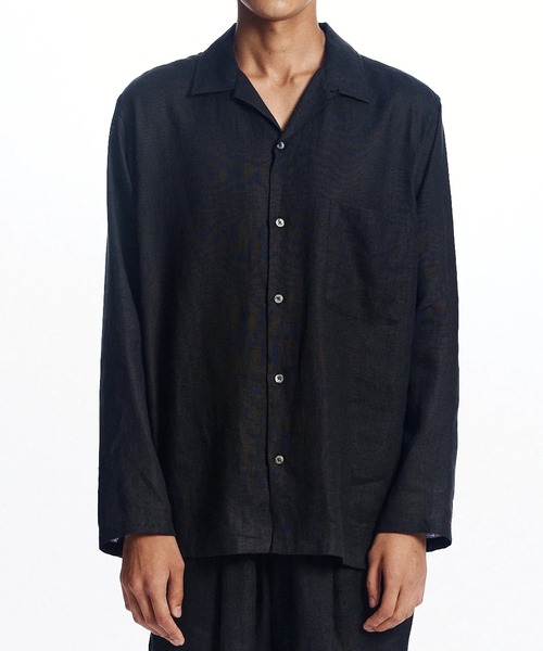 MARKAWARE/マーカウェア】COMFORT FIT OPEN COLLAR SHIRT/ヘンプ細布