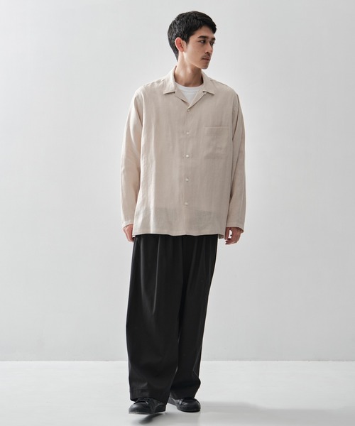 MARKAWARE/マーカウェア】COMFORT FIT OPEN COLLAR SHIRT/ヘンプ細布