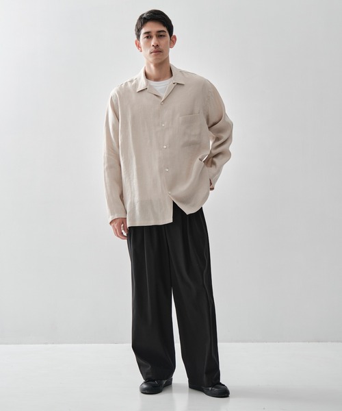 MARKAWARE/マーカウェア】COMFORT FIT OPEN COLLAR SHIRT/ヘンプ細布