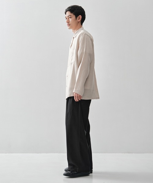 MARKAWARE/マーカウェア】COMFORT FIT OPEN COLLAR SHIRT/ヘンプ細布