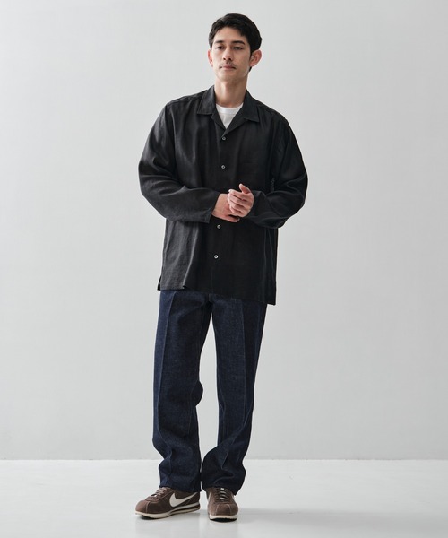 MARKAWARE/マーカウェア】COMFORT FIT OPEN COLLAR SHIRT/ヘンプ細布