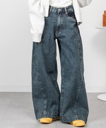 SVEC（シュベック）の「ミドルウエスト ルーズワイドパンツ（デニムパンツ）」