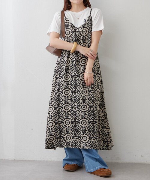 Another Branch olive des olive（アナザーブランチオリーブデオリーブ）の「【India series】アソート柄キャミワンピ（ワンピース・レディース・グレー/ブラック/グリーン/ネイビー/マスタード・FREE）」の17枚目の写真