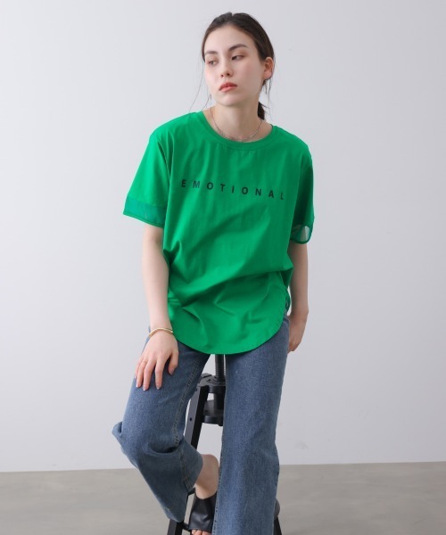 Bou Jeloud(ブージュルード)の「ロゴチュールプルオーバー【GREEENのみ別注ロゴ】(Tシャツ/カットソー・レディース・ブラック/グリーン/チャコールグレー/オフホワイト/ブルー・FREE)」の14枚目の写真