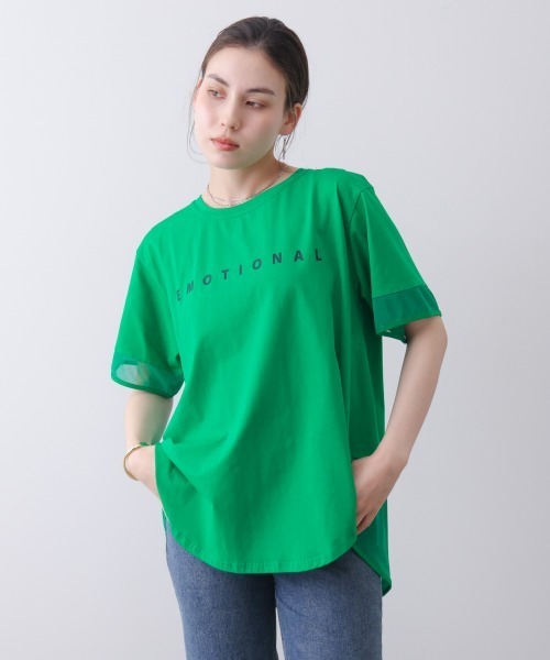 Bou Jeloud(ブージュルード)の「ロゴチュールプルオーバー【GREEENのみ別注ロゴ】(Tシャツ/カットソー・レディース・ブラック/グリーン/チャコールグレー/オフホワイト/ブルー・FREE)」の13枚目の写真