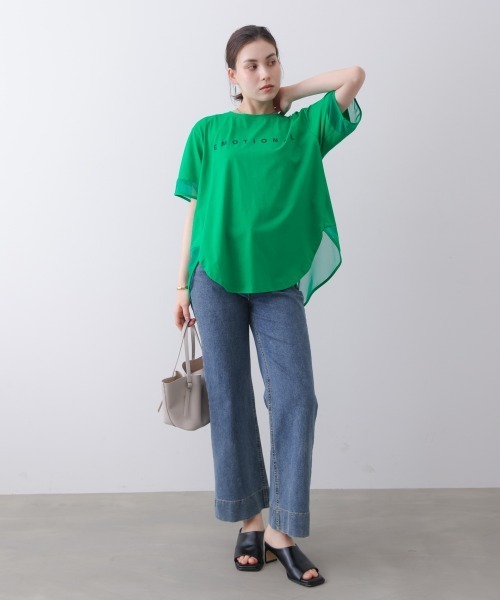 Bou Jeloud(ブージュルード)の「ロゴチュールプルオーバー【GREEENのみ別注ロゴ】(Tシャツ/カットソー・レディース・ブラック/グリーン/チャコールグレー/オフホワイト/ブルー・FREE)」の12枚目の写真