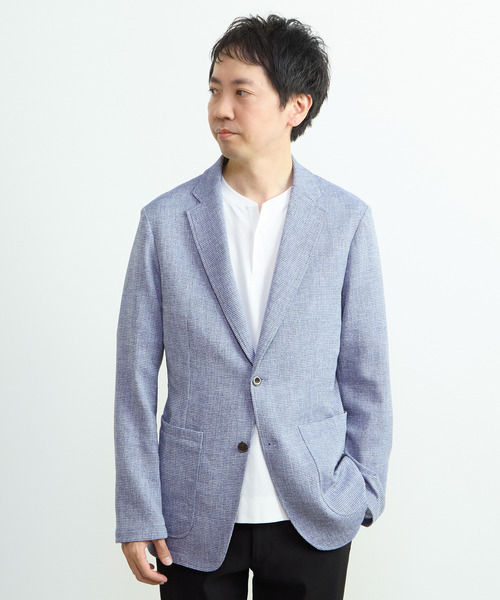 MEN'S MELROSE（メンズメルローズ）の「ビシュウサマーツィードライトジャケット（テーラードジャケット・メンズ・ネイビー/ブルー・4）」の2枚目の写真