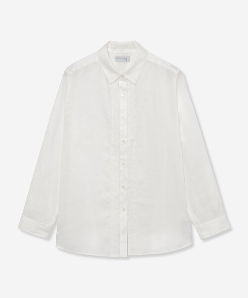 MACKINTOSH LONDON(マッキントッシュ ロンドン)の「リネンストレッチブラウス(シャツ/ブラウス・レディース・ブルー系その他4/ブラック/オフホワイト/ベージュ・40/38)」の1枚目の写真