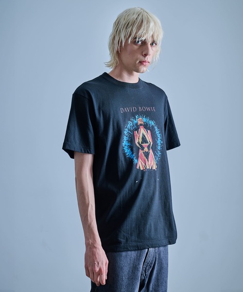 ＪＵＧＬＡＮＳ（ユグランス）の「David Bowie デヴィッドボウイ 半袖 プリント アーティスト Tシャツ ブラック（Tシャツ/カットソー・メンズ・ブラック・M/L/XL）」の10枚目の写真