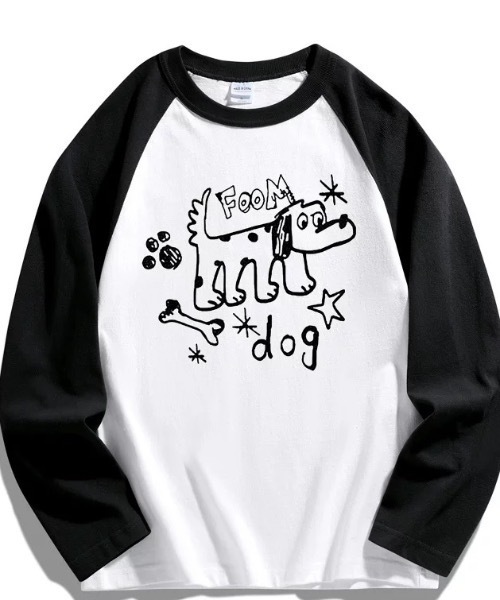 CELENA BEATS(セレナビーツ)の「ゆるかわドッグイラストロンT(Tシャツ/カットソー・レディース・ホワイト・L/M)」の5枚目の写真