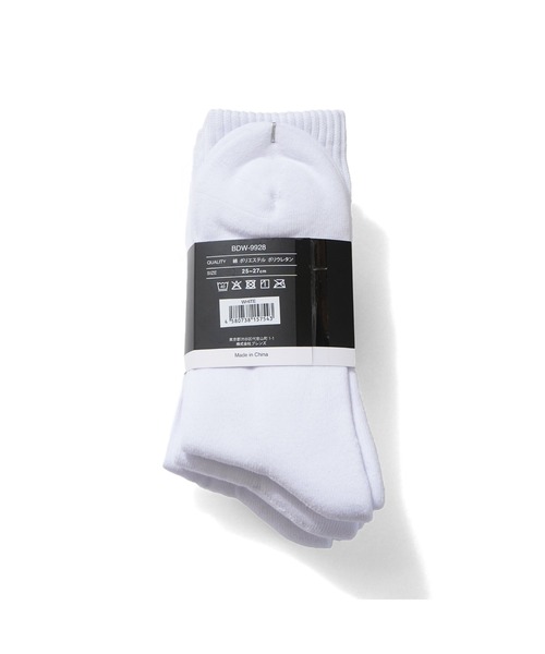 BEN DAVIS（ベンデイビス）の「3P LOGO SOCKS（ソックス/靴下・メンズ・ホワイト/ブラック・FREE）」の4枚目の写真