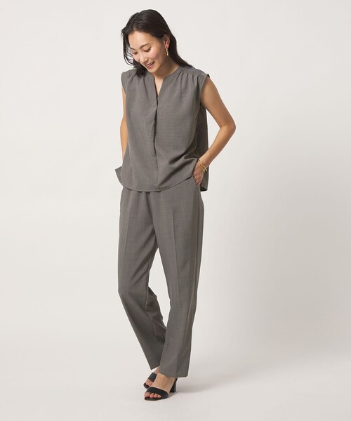 A DAY IN THE LIFE UNITED ARROWS(アデイインザライフユナイテッドアローズ)の「キーネックブラウス+ワイドパンツ ‐ウォッシャブル‐<A DAY IN THE LIFE>(ワンピース・レディース・ネイビー/ベージュ/ブラック/グレー系・38/36)」の3枚目の写真