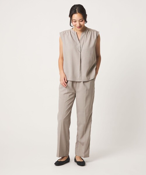A DAY IN THE LIFE UNITED ARROWS(アデイインザライフユナイテッドアローズ)の「キーネックブラウス+ワイドパンツ ‐ウォッシャブル‐<A DAY IN THE LIFE>(ワンピース・レディース・ネイビー/ベージュ/ブラック/グレー系・38/36)」の21枚目の写真