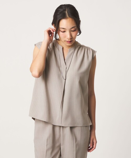 A DAY IN THE LIFE UNITED ARROWS(アデイインザライフユナイテッドアローズ)の「キーネックブラウス+ワイドパンツ ‐ウォッシャブル‐<A DAY IN THE LIFE>(ワンピース・レディース・ネイビー/ベージュ/ブラック/グレー系・38/36)」の22枚目の写真