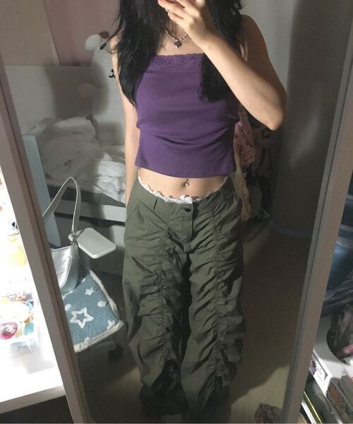 ITZAVIBE(イッザバイブ)の「LACE LAYERED WIDE PANTS - KHAKI(その他パンツ・レディース・その他・MEDIUM/LARGE)」の6枚目の写真