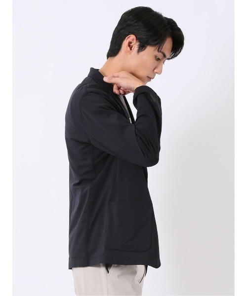 TAKA-Q(タカキュー)の「【ストレッチ 薄手 軽量】タカキュー マイクロドット メッシュ 2ボタン カット ジャケット(カーディガン/ボレロ・メンズ・グレー系その他2/ネイビー・MEDIUM/LARGE/X-LARGE)」の18枚目の写真