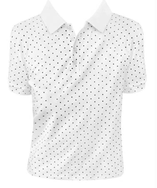 Achic（アシック）の「ドット柄ポーロシャツ（Tシャツ/カットソー・レディース・ホワイト・M）」の3枚目の写真