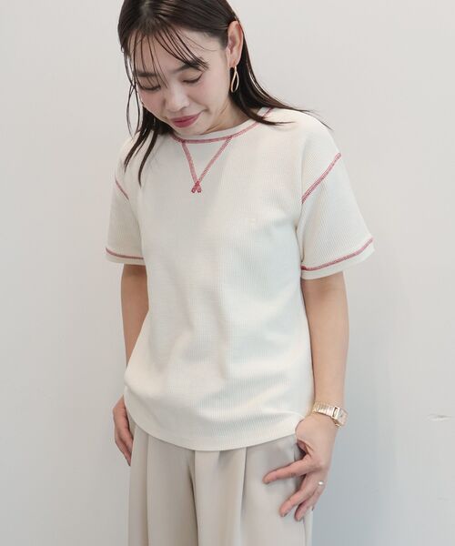 RUSSELL(ラッセル)の「【RUSSELL】ワッフルガゼットTシャツ(Tシャツ/カットソー・レディース・アイボリー・FREE)」の1枚目の写真