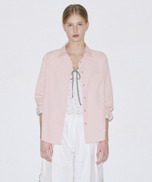 Seersucker Stripe Shirt (Pink)