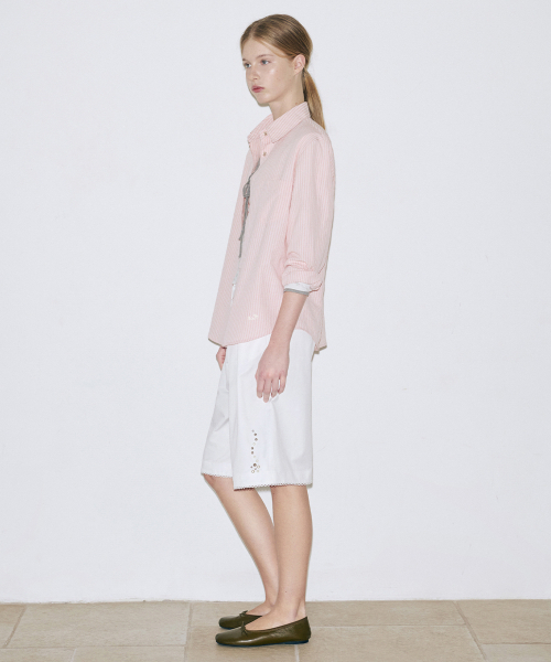 SINOON（シヌーン）の「Seersucker Stripe Shirt (Pink)（シャツ/ブラウス・レディース・PINK・FREE）」の2枚目の写真