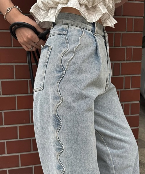 scalloped detail denim PT（デニムパンツ）｜WILLFULLY（ウィルフリー