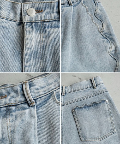 セール】scalloped detail denim PT（デニムパンツ）｜WILLFULLY
