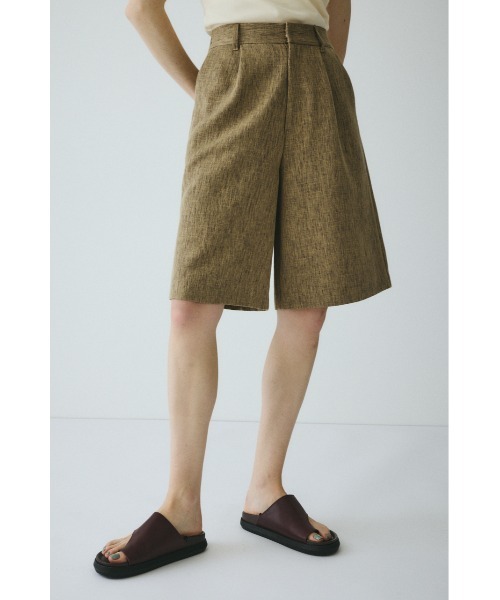 HeRIN.CYE(ヘリンドットサイ)の「Tweed butcher half pants / ツイードブッチャーハーフパンツ(その他パンツ・レディース・ブラック/ライトブルー/ベージュ・36/38)」の1枚目の写真