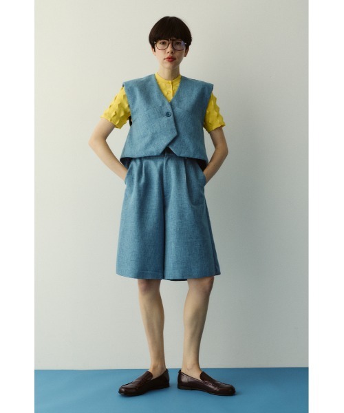 HeRIN.CYE(ヘリンドットサイ)の「Tweed butcher half pants / ツイードブッチャーハーフパンツ(その他パンツ・レディース・ブラック/ライトブルー/ベージュ・36/38)」の8枚目の写真