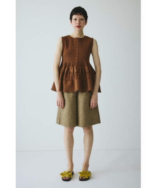 HeRIN.CYE(ヘリンドットサイ)の「Tweed butcher half pants / ツイードブッチャーハーフパンツ(その他パンツ・レディース・ブラック/ライトブルー/ベージュ・36/38)」の9枚目の写真