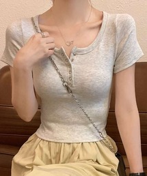 ベーシック ヘンリーネックT シンプル 半袖