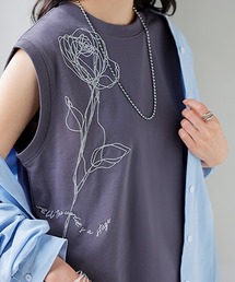 花柄刺繍タンクトップ