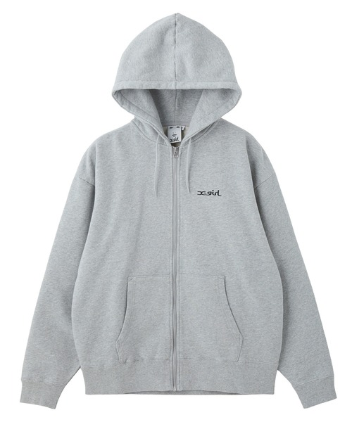 X-girl（エックスガール）の「ARCH LOGO AND FACE PATCH ZIP UP SWEAT HOODIE（パーカー・レディース・アッシュ/ブラック/ネイビー・S/M）」の10枚目の写真