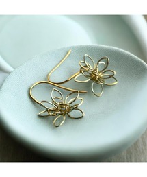 【イナカノアトリエ】ワイヤーフラワーピアス(GS)