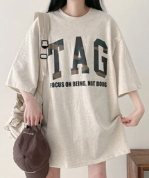 カモフラロゴ 半袖 ルーズTシャツ