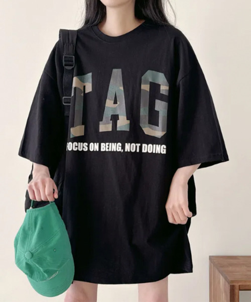 VIVID LADY(ビビッドレディー)の「カモフラロゴ 半袖 ルーズTシャツ(Tシャツ/カットソー・レディース・ホワイト/ベージュ/ブラック・FREE)」の20枚目の写真