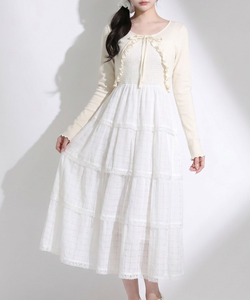 5WAYシアーボレロセットティアードロングキャミワンピース（ワンピース