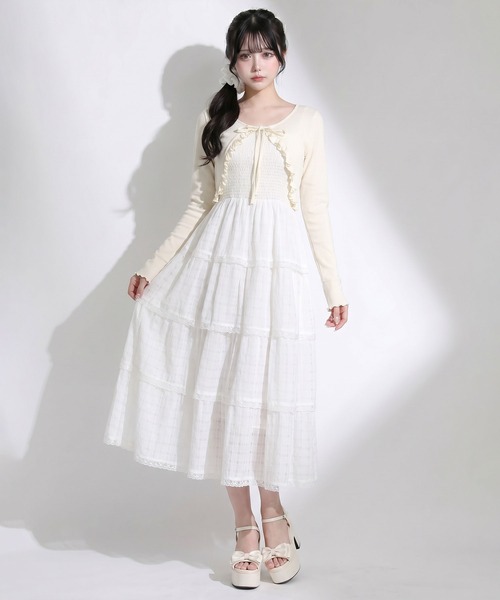 5WAYシアーボレロセットティアードロングキャミワンピース（ワンピース