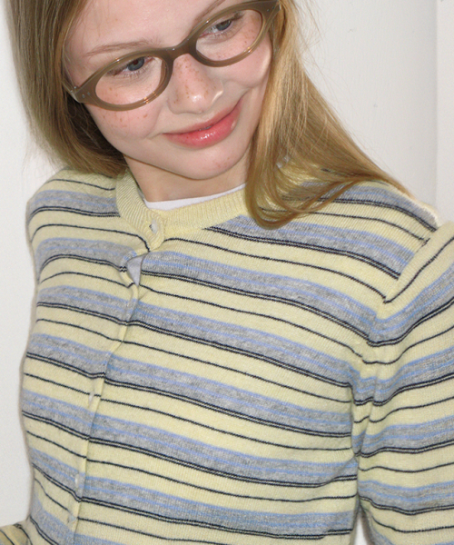 RONRON(ロンロン)の「SOFT DAYS KNIT CARDIGAN YELLOW STRIPE(ニット/セーター・レディース・その他・FREE)」の5枚目の写真