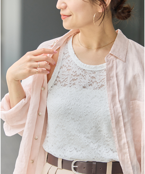 JOURNAL STANDARD（ジャーナルスタンダード）の「ストレッチフラワーレースタンク（Tシャツ/カットソー・レディース・ブラック/ホワイト/アイボリー・FREE）」の17枚目の写真