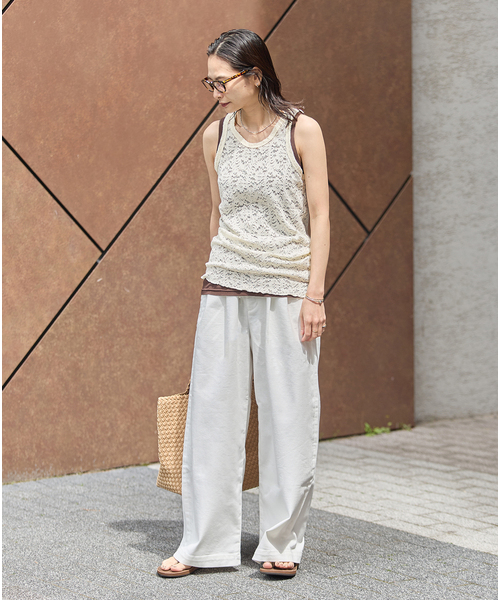 JOURNAL STANDARD（ジャーナルスタンダード）の「ストレッチフラワーレースタンク（Tシャツ/カットソー・レディース・ブラック/ホワイト/アイボリー・FREE）」の18枚目の写真