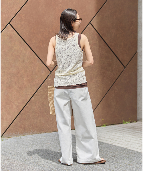 JOURNAL STANDARD（ジャーナルスタンダード）の「ストレッチフラワーレースタンク（Tシャツ/カットソー・レディース・ブラック/ホワイト/アイボリー・FREE）」の19枚目の写真
