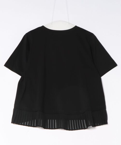 STRAWBERRY-FIELDS(ストロベリーフィールズ)の「ファンクショナル天竺_シフォンプリーツドッキングカットソー(Tシャツ/カットソー・レディース・ベージュ/ネイビー/ホワイト/ブラック・2)」の5枚目の写真