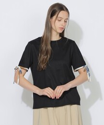 CB CRESTBRIDGE | 【Quiet checkシリーズ】リボンスリーブT(Tシャツ/カットソー)