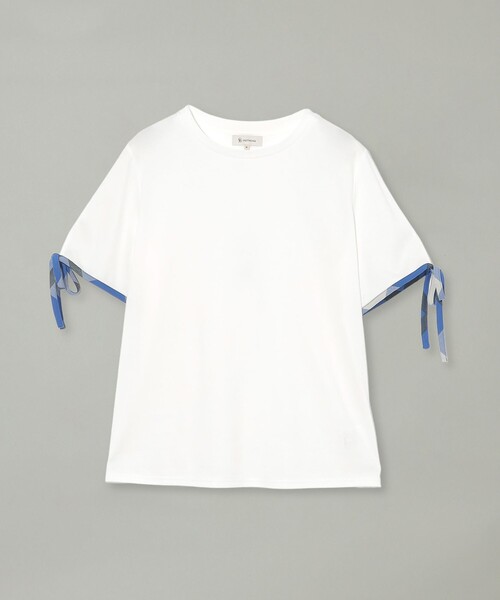 CB CRESTBRIDGE(シービークレストブリッジ)の「【Quiet checkシリーズ】リボンスリーブT(Tシャツ/カットソー・レディース・ブラック/レッド/オフホワイト・M)」の8枚目の写真