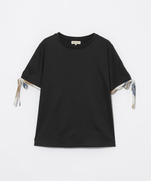 CB CRESTBRIDGE(シービークレストブリッジ)の「【Quiet checkシリーズ】リボンスリーブT(Tシャツ/カットソー・レディース・ブラック/レッド/オフホワイト・M)」の13枚目の写真