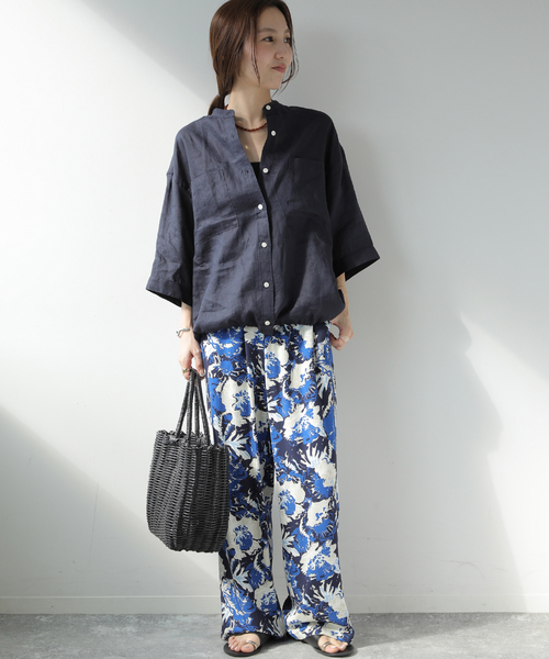 JOURNAL STANDARD relume(ジャーナルスタンダード レリューム)の「カラーリネンドロストシャツ(シャツ/ブラウス・レディース・イエロー系その他/ホワイト/ブルー系その他/ダークブルー・FREE)」の11枚目の写真